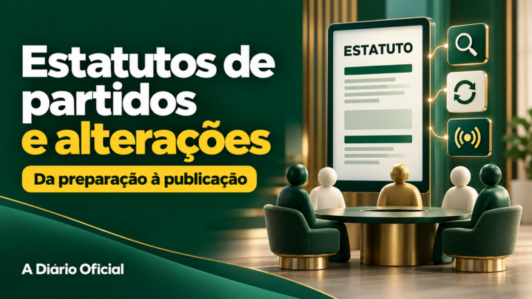 aprenda a fazer uma publicação de estatutos de partidos e alterações